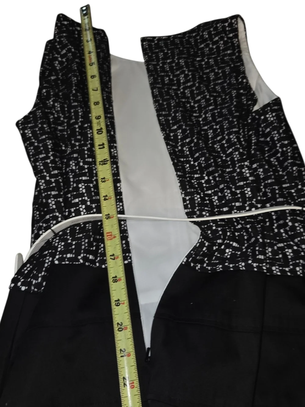 Anne Klein Black and White Sleeveless Fit-and-Flare Mini Dress
